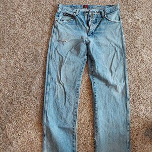 Authentic cowboy-worn Wranglers
